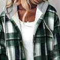 thumbnail image 6 of Sokhug Jackets for Women with Hood Casual Loose Button Down Buffalo Plaid Flannel Shirts Fall Winter Fashion Shacket Coats, 6 of 6