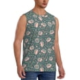 thumbnail image 2 of Fotbe Hedgehogs and Flowers Men's Camiseta sin Mangas Estampada para Hombres, Playera Casual para Gimnasio, Entrenamiento, Playa-Medium, 2 of 7
