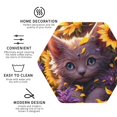 thumbnail image 4 of Pofeuu Sunshine Cute Cat Sunflower Print Leather Coasters Set of 6, Round Cups Mugs Mat Pad for Home Kitchen Heat Resistant Drink Coasters,Hexagon, 4 of 7