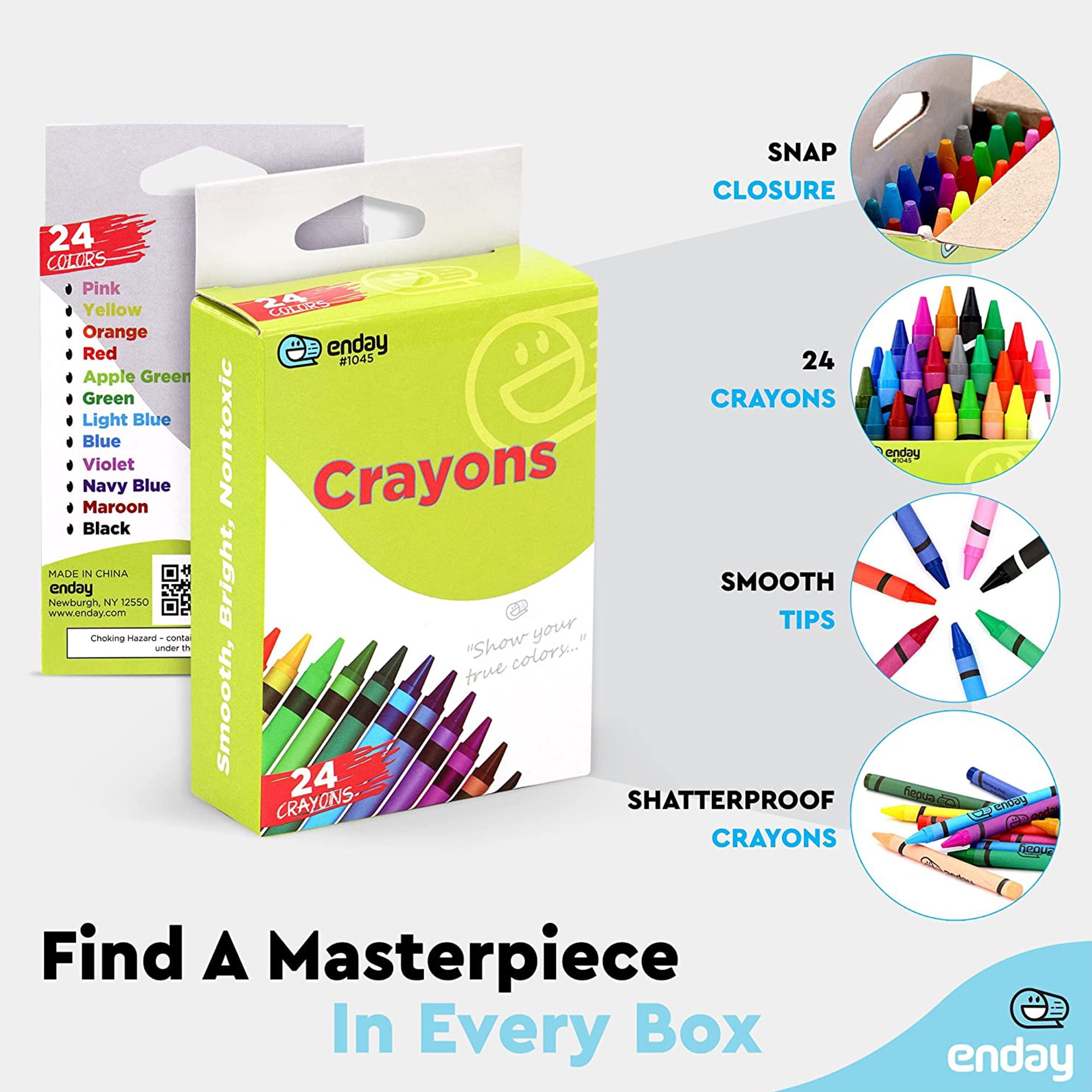 Crayons for Kids 8/12/24 Colors Washable Toddler Crayons Non-Toxic Baby  Crayons for Ages 2-4 1-3 4-8 Coloring Art Supplies - AliExpress