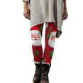 thumbnail image 4 of Qulqfy Workout Leggings for Women High Waisted Red Christmas Active Plus Size Graphic Casual Lounge Leggings Women's Fall Pants L, 4 of 9
