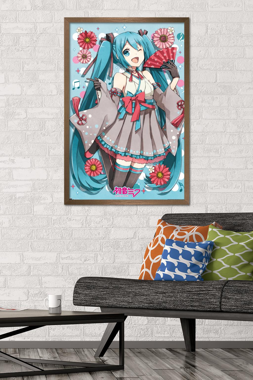 Hatsune Miku - Fan Wall Poster, 22.375" x 34", Framed
