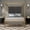 Dark Gray,Gold, variant on Queen Canopy Bed with Tall Upholstered Headboard, 76.5-Inch Metal Four-Poster Bed Frame, Box Spring Required