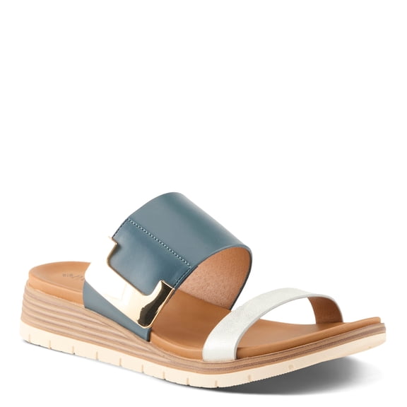 PATRIZIA Women's MALIYAH Hook and Loop Slide Sandals - Adjustable Strap, Cushioned Insole, Stylish Wedge Design