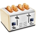 thumbnail image 1 of Savania 4-Slice Bread Toaster, Stainless Steel with Dual LCD Display, Wide Slots, Bagel/Defrost/Cancel Functions, 1 of 8