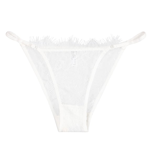 Elegant Lace Panties for Women Seamless Thin Strap Sheer Comfort Underwear White L