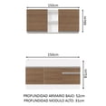 thumbnail image 3 of Cocina Integral Completa 150cm Glamy Madesa - Blanco/Marrón, 3 of 5