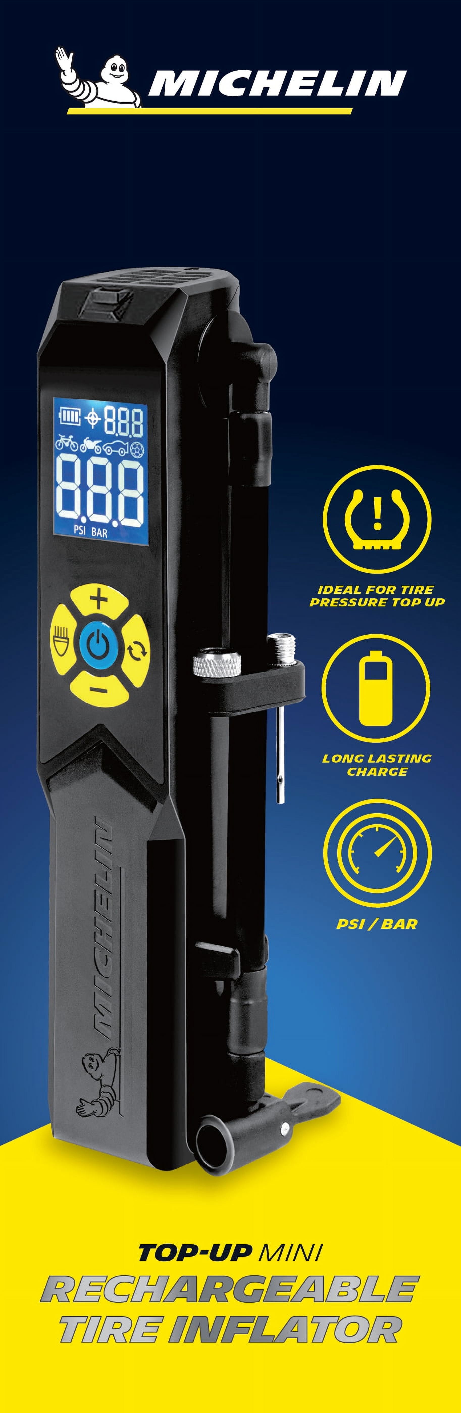 Michelin Rechargeable Top-off Digital Tire Inflator
