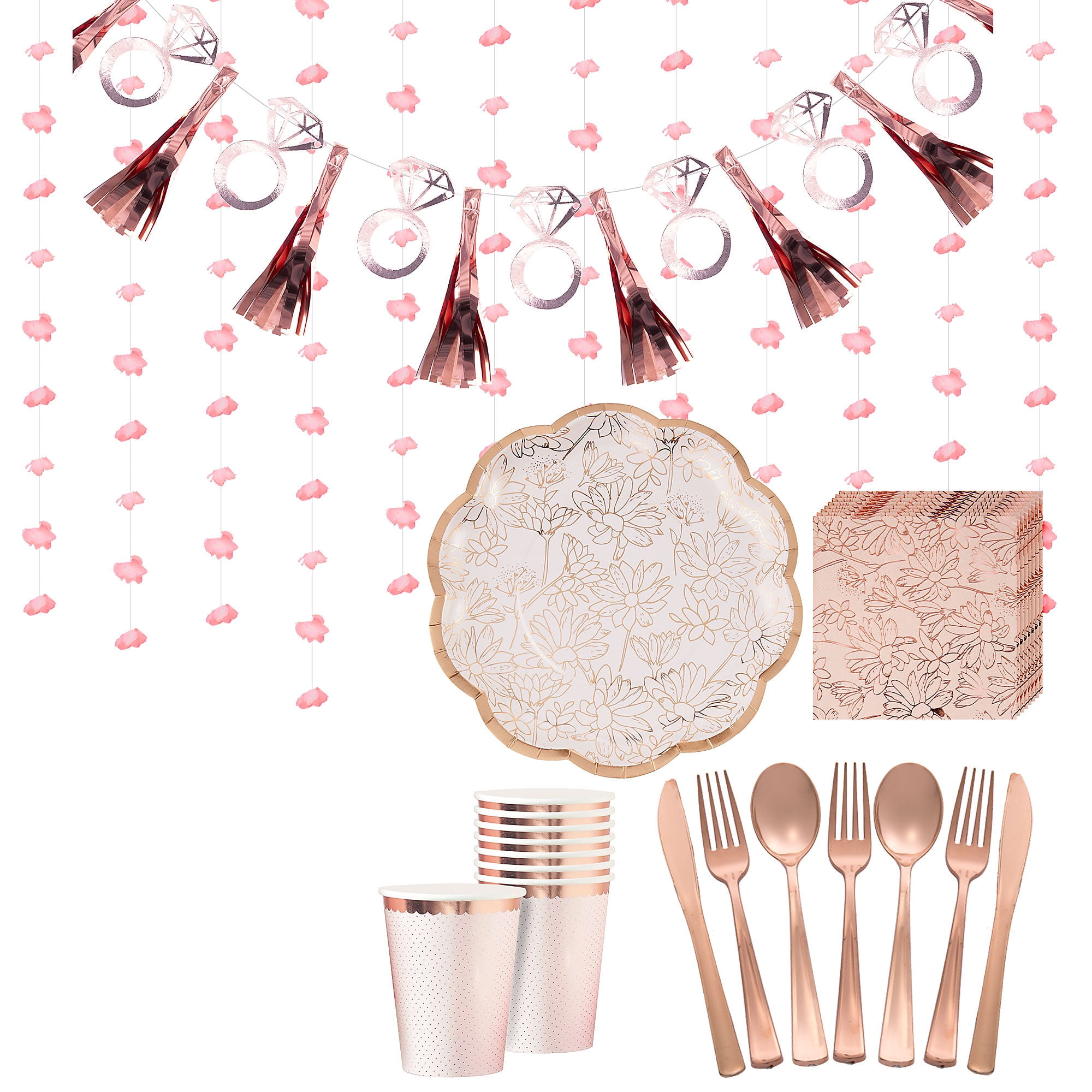 Party City Rose Gold Floral Bridal Tiendamia Com
