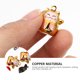 thumbnail image 4 of 1 Set 12pcs Fortune Cat Forma Bells Bells Bells Suministros de bricolaje (rojo negro dorado), 4 of 5
