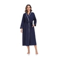 thumbnail image 3 of MAYFISH Women's 100% Cotton Robes Lightweight Kimono Long Soft Bathrobe for Women with Pockets(NavyBlue,2XL), 3 of 6
