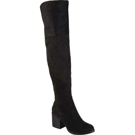 

Women s Journee Collection Sana Wide Calf Over The Knee Boot Black Faux Suede 6 M