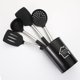 thumbnail image 3 of Juego de utensilios de cocina de silicona de 12 piezas, negro, 3 of 5