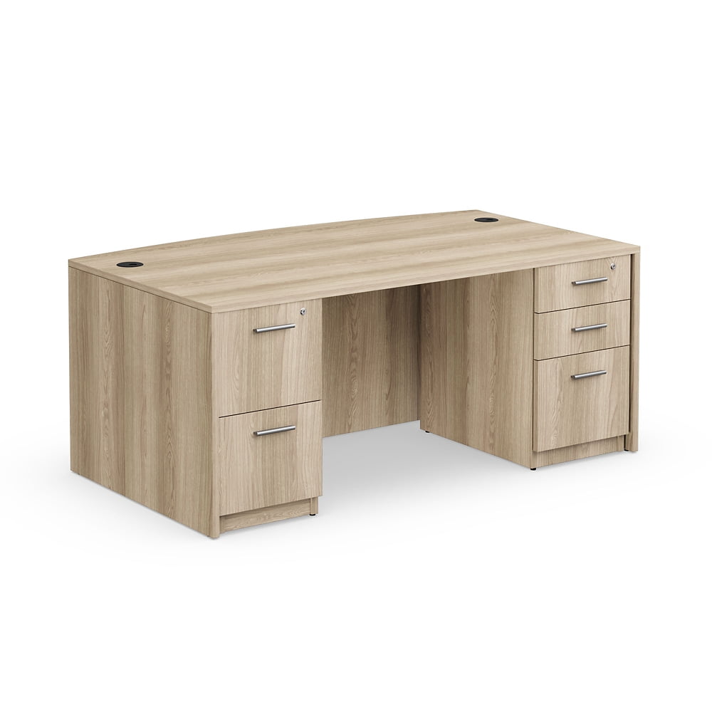 At Work Bowfront Executive Desk  71"W Espresso Laminate