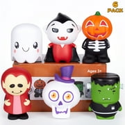 Fashionwu Halloween Squishy Toys, 6 Pack Stress Relief Novelty Toys, Slow Rising Soft Squeeze Cute Favors Toys for Halloween Party
