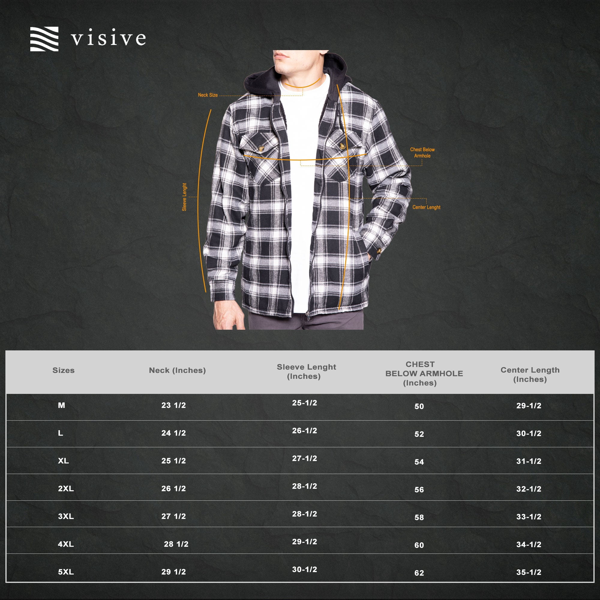 Visive Mens Heavy Sherpa Fleece-Lined Flannel Hooded Jacket - Big & Tall Sizes - Warm Zip Up Hoodie Jacket for Cold Weather - Perfect for Outdoor Activities - Durable & Fashion-Forward - image 6 of 6