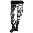 thumbnail image 2 of Tejiojio Clearance Women's Cool Ultra Gathered Pants Gothic Rocker Distressed Punk Tie Leggings, 2 of 6