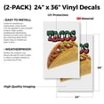 thumbnail image 2 of Tacos (2-PACK) 24" x 36" Vinyl Decals | Sign Insert Peel & Stick Decals Stickers Window Signs, 2 of 2