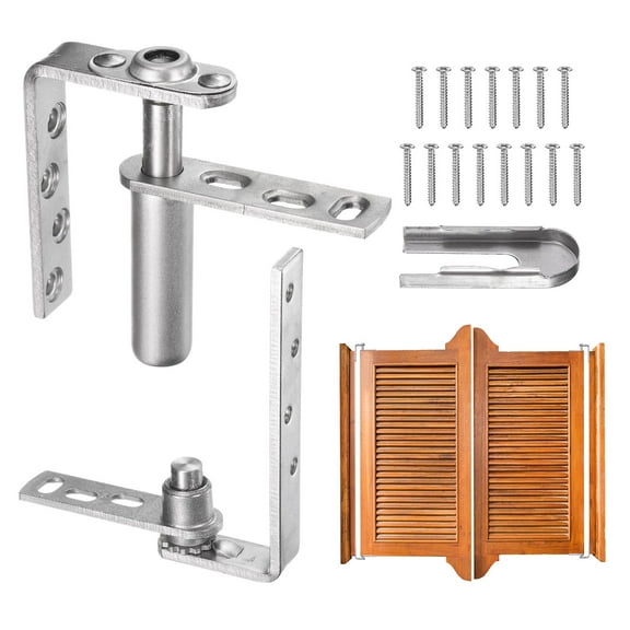 1 Set Heavy Duty Saloon Door Hinges, Self-Return Cafe Door Hinge 304 Stainless Steel Swinging Door Hardware for 16mm Thick Door, MIN, 16.5lbs Load Bearing