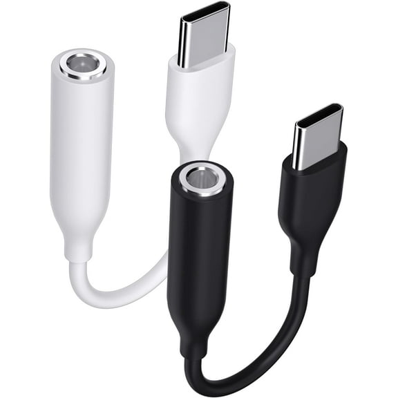 USB C to 3.5mm Headphone Adapter for iPhone, 2 Pack Type C to Aux Adapter