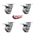 thumbnail image 2 of 3 Inch Semi Steel Swivel Top Plate Caster Set with Total Lock Brake SCC, 2 of 2