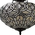 thumbnail image 4 of Black and Gray Tiffany Style Two Light Glass Dimmable Semi Flush Ceiling Light, 4 of 6