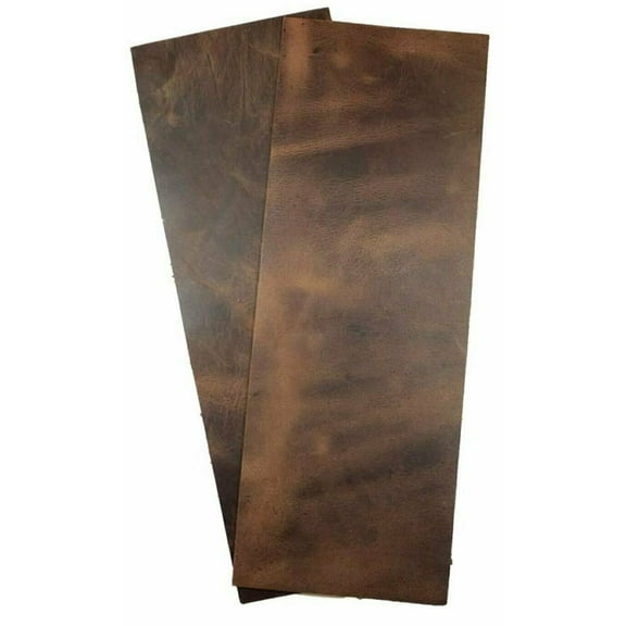 Full Grain Tooling Leather Square 5/6oz 2.0mm 5"x14" Bundle Set of 2 Stamping Molding CowhideBourbon Brown