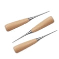 thumbnail image 2 of 4 Pack Wooden Handle Leather Drillable Stitching Sewing Awl, Punch Hole Gadget Tool, 2 of 5
