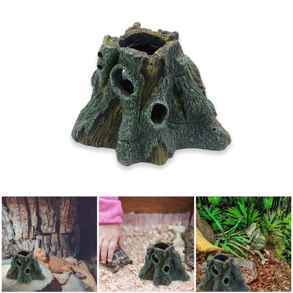 Geemin 2pcs Reptiles Hideaways Cave Shelter Hidings Turtles House Terrariums Fish Tanks