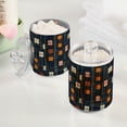 thumbnail image 2 of Yayeee 2 Pack Qtip Holder Bathroom Cotton Swab Canister with Lid Clear Dispenser Set, Orange Checkered Pattern, 2 of 6