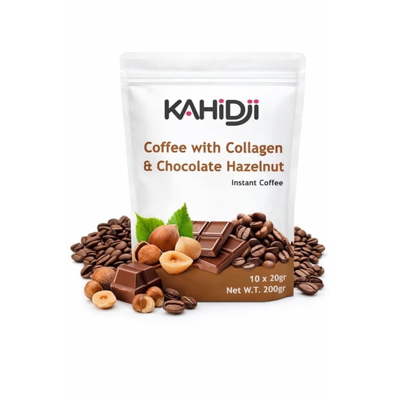 Instant Coffee with Grass-Fed Collagen – Chocolate Hazelnut Flavor, 10 Sachets (20 g Each)