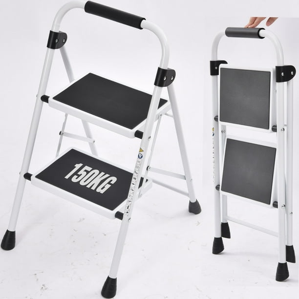 Kingrack 2 Step Stool, Folding Step Ladder, for Home, Garden, Office Weight Capacity up 225lb