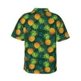 thumbnail image 3 of Uemuo Pineapples with Palm Leaves Printed Regular Fit Short Sleeve Casual Hawaiian Shirt for Men,Aloha shirt,Tropical shirt,Floral print shirt,Vacation Beach shirt-XX-Large, 3 of 9