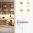 thumbnail image 3 of Matte Door Handles Interior Knurled Privacy Door Handles Heavy Duty Door Lever for Bedroom or Bathroom Reversible Keyless for Left Right Handed Doors AM, 3 of 6