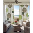 thumbnail image 3 of Abstract Geometric Blackout Curtains for Bedroom, Thermal Insulated Window Treatment, Farmhouse Vintage Polka Dot Green Grommet Top Blackout Draperies and Drapes for Basement 27.5"x39" 2 Panels, 3 of 8