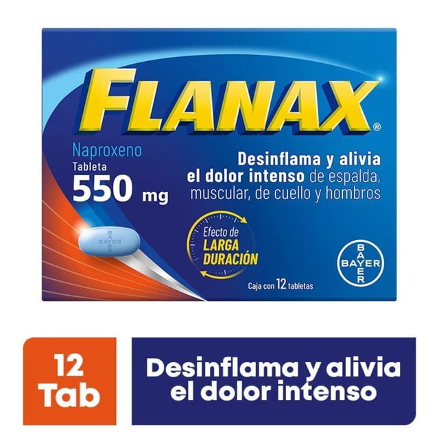 Analgésico Flanax 550 mg 12 tabletas