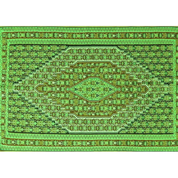 Ahgly Company Indoor Rectangle Southwestern Green Country Area Rugs, 7' x 10'