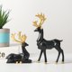 thumbnail image 3 of Estatuilla de Ciervo Toystoory hecha a mano 2 piezas decoración del hogar negro, 3 of 6