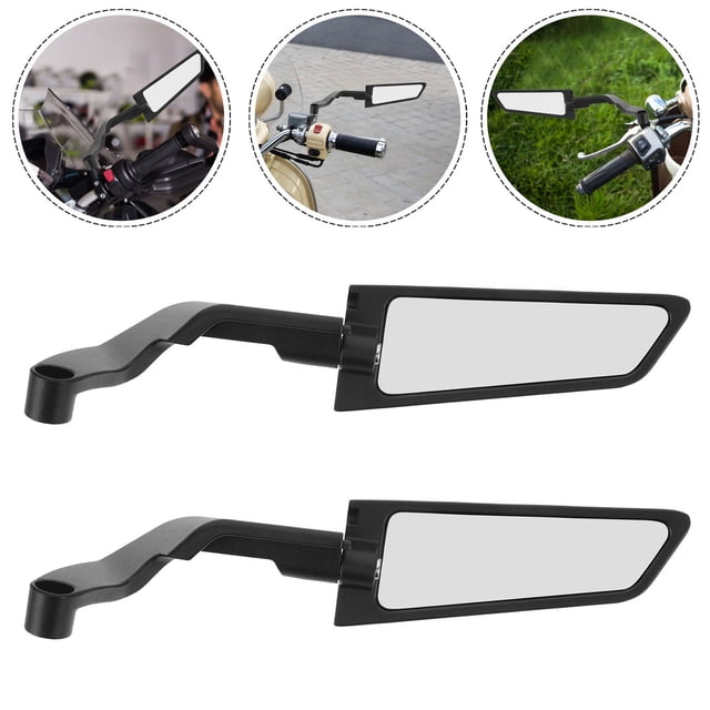 BESTYASH 1Jgo Retrovisor Universal Para Motocicleta Aluminio Ajustable 360 Grados Negro Para Calle Y Todoterreno
