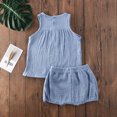 thumbnail image 3 of xiaxaixu Baby Girls Boys Cotton Linen Sleeveless Tank Tops + Mini Shorts Set, 3 of 6