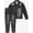 Black, variant on Men’s Denim Suit Standard Cut Biker Jacket With Slim Fit Biker Pants