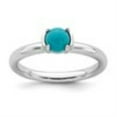 thumbnail image 2 of Auriga Fine Jewelry 925 Sterling Silver Polished Turquoise Ring for Women Size 10, 2 of 4