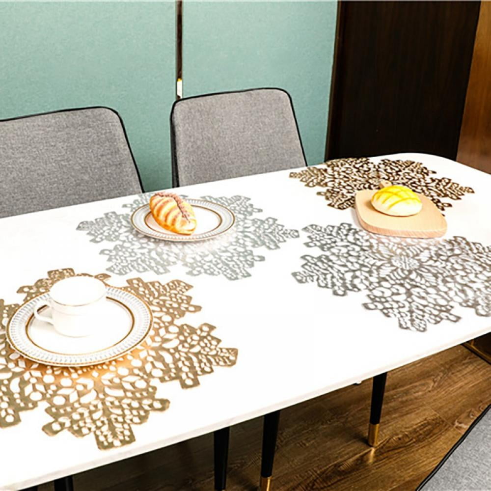 Pvc Placemats Hollow Snowflake Pvc Dining Table Mat Washable - Temu