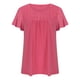 thumbnail image 5 of Fiudx Camisas para Mujer Top/Camisa de Manga Corta con Cuello Redondo y Encaje para Mujer, Top Ajustado de Manga Corta con Volantes, Color Liso, 5 of 6