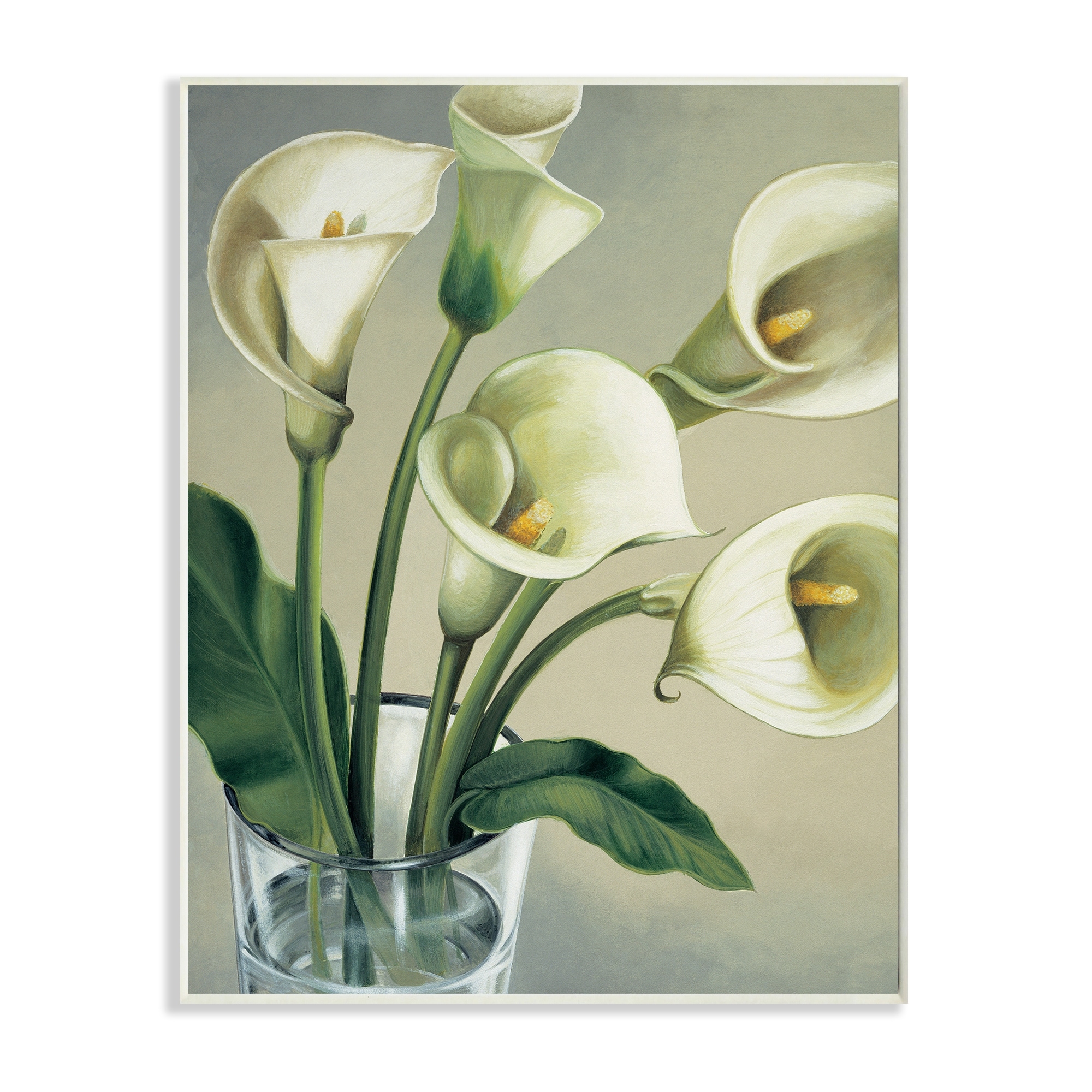 Stupell Industries Soft White Calla Lily Florals Glass Jar Wall Plaque by Eva Barberini