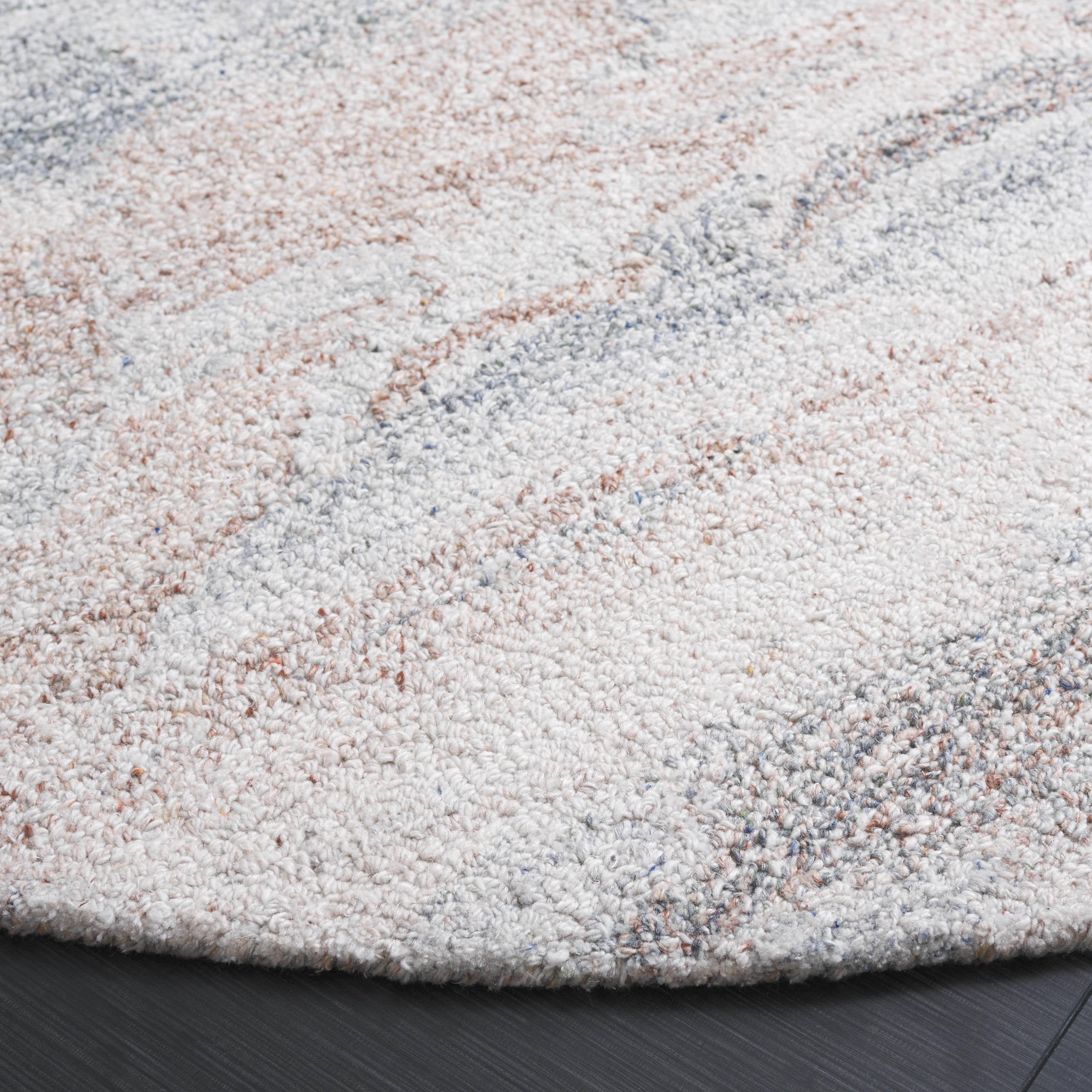 SAFAVIEH Abstract Conrad Swirl Area Rug, Gray/Brown, 6' x 6' Round