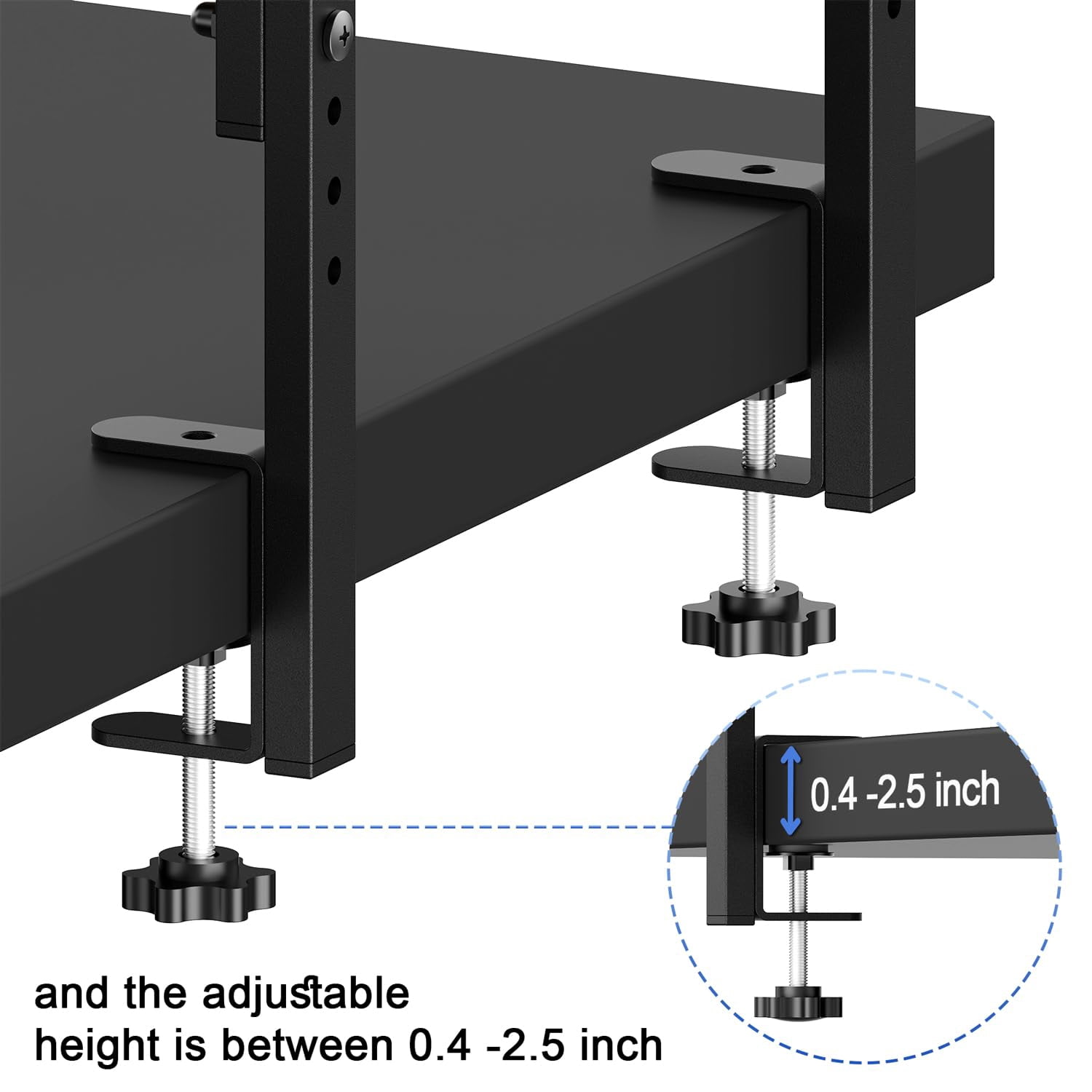 2-tier Desk Shelf  Expandable Under Storage Clamp On Desktop Accessories For Offices Study Rooms And Game (wood)