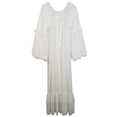 thumbnail image 4 of Chemise de Nuit à Manches Longues pour Femmes Grande Taille Confortable Coupe Ample Mignon Nœud Dentelle Pyjama Chemise de Nuit Double Col Rond Robe de Maison, 4 of 4