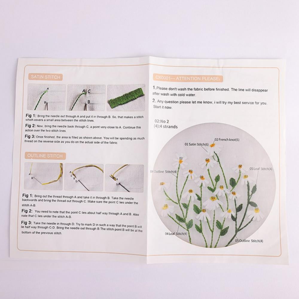 Embroidery Starter Kit Diy Chinese Style Three-dimensional Transparent Yarn Embroidery Hand Embroidery Material Package + 22CM Embroidered Shed