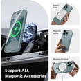 thumbnail image 3 of Magnetic for iPhone 15 Pro Case, [Compatible with MagSafe] [Full Camera Protection] Shockproof Protective Slim Translucent Matte Phone Case for iPhone 15 Pro 6.1'', Feiquan Green, 3 of 14